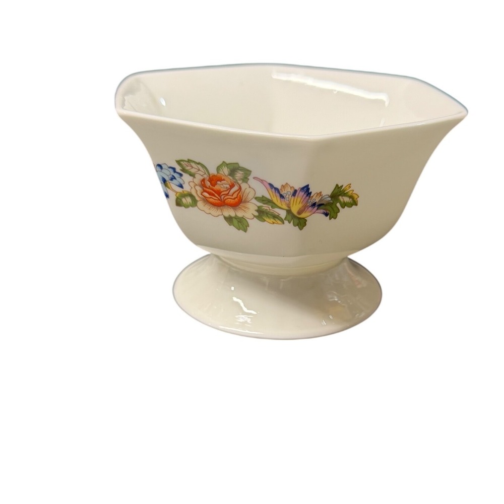 Aynsley Cottage Garden Bowl Fine English Bone China Floral Hexagonal Footed